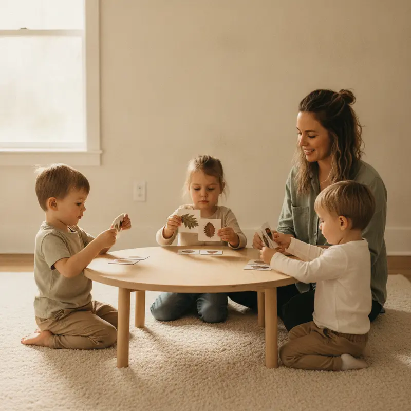 Young participants practicing turn-taking and conversation during a guided group activity - Child & Family Development Center