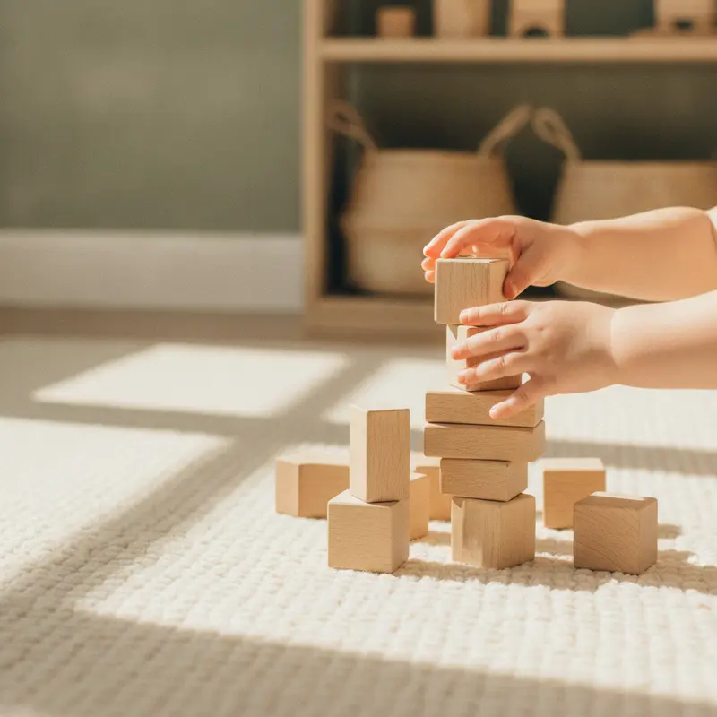 A therapist and child playing with toys on the floor during a play based session - Child & Family Development Center in Sherman Oaks