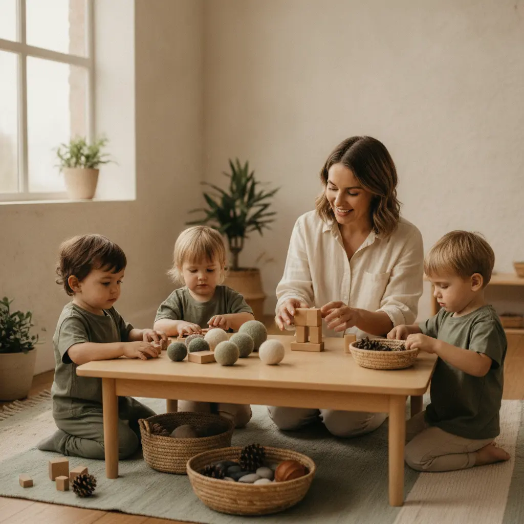 Children and a clinician gathered for a small, structured social skills group - Child & Family Development Center in Sherman Oaks