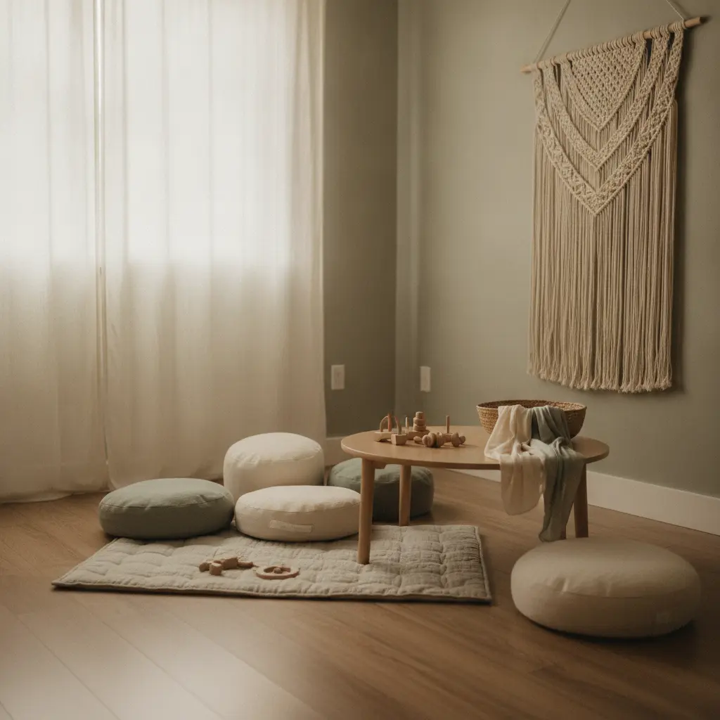 A calm, softly lit sensory space with gentle textures and movement equipment for children - Child & Family Development Center in Sherman Oaks