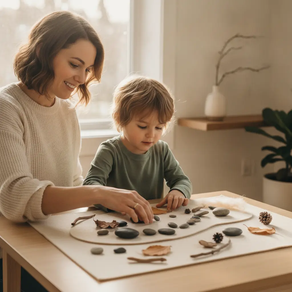A child and therapist working together with creative and developmental materials in a bright, welcoming room - Child & Family Development Center in Sherman Oaks