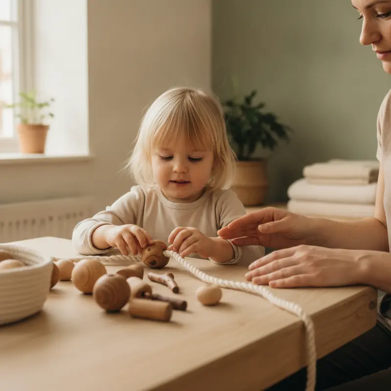 An occupational therapist supporting a child with a fine motor and coordination activity - Child & Family Development Center