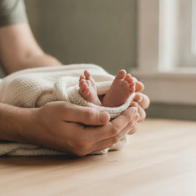 New parents sharing a quiet, supportive moment during a group session - Child & Family Development Center