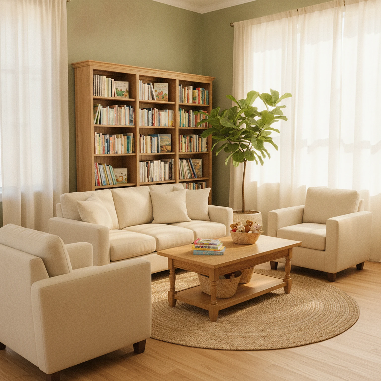 The warm, welcoming interior of the Child & Family Development Center in Sherman Oaks